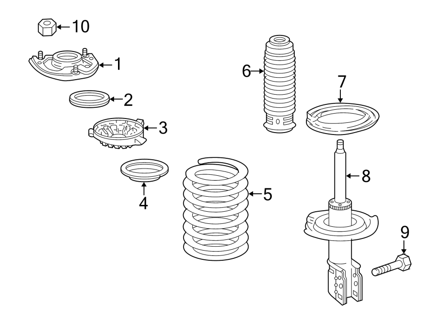 Diagram FRONT SUSPENSION. STRUTS & COMPONENTS. for your 2018 GMC Sierra 2500 HD 6.6L Duramax V8 DIESEL A/T RWD SLT Extended Cab Pickup 