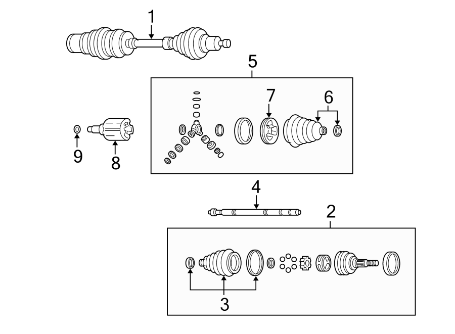 Diagram FRONT SUSPENSION. DRIVE AXLES. for your 2004 GMC Sierra 2500 HD 8.1L Vortec V8 M/T RWD SLE Standard Cab Pickup Fleetside 