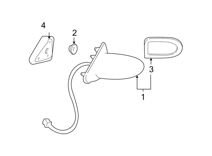 Diagram FRONT DOOR. OUTSIDE MIRRORS. for your 2025 Cadillac XT4   