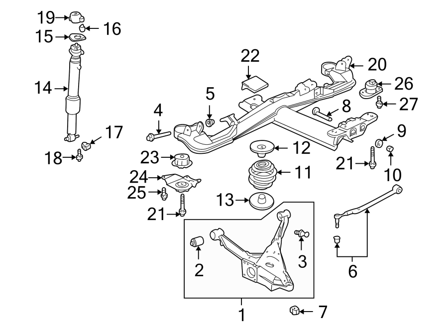 Diagram REAR SUSPENSION. SUSPENSION COMPONENTS. for your 2018 Chevrolet Equinox 2.0L Ecotec A/T 4WD Premier Sport Utility 