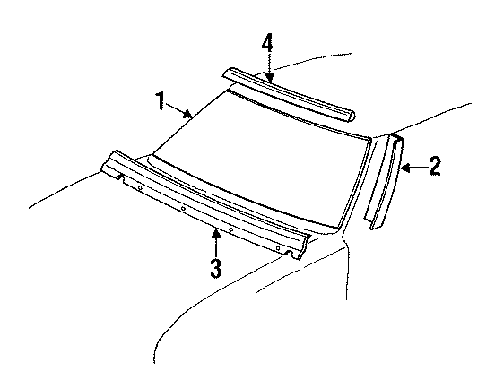 Diagram COWL & WINDSHIELD. WINDSHIELD GLASS. for your Pontiac Bonneville  