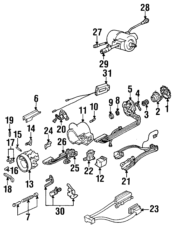 Diagram STEERING COLUMN. SHROUD. SWITCHES & LEVERS. for your 2005 Chevrolet Silverado 1500 Z71 Off-Road Standard Cab Pickup Fleetside  