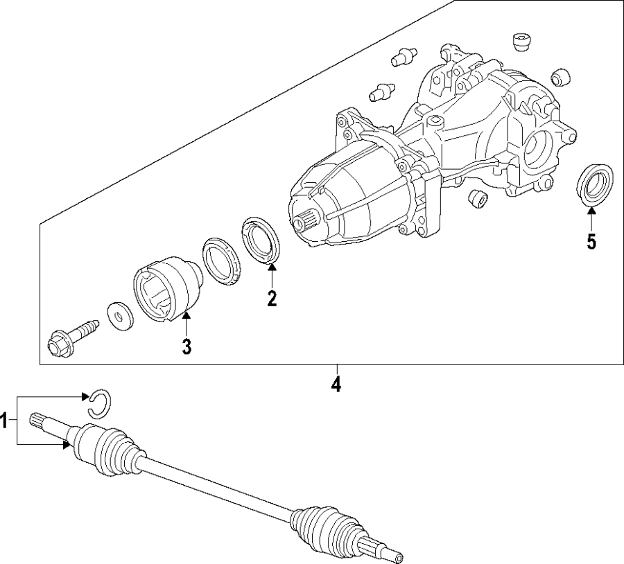 Diagram REAR AXLE. DIFFERENTIAL. DRIVE AXLES. PROPELLER SHAFT. for your 2015 Ford Edge   