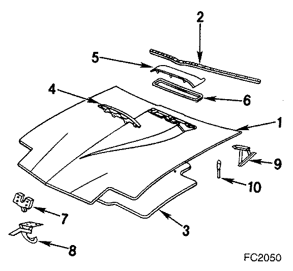 Diagram HOOD & COMPONENTS. for your 1998 Chevrolet Camaro   