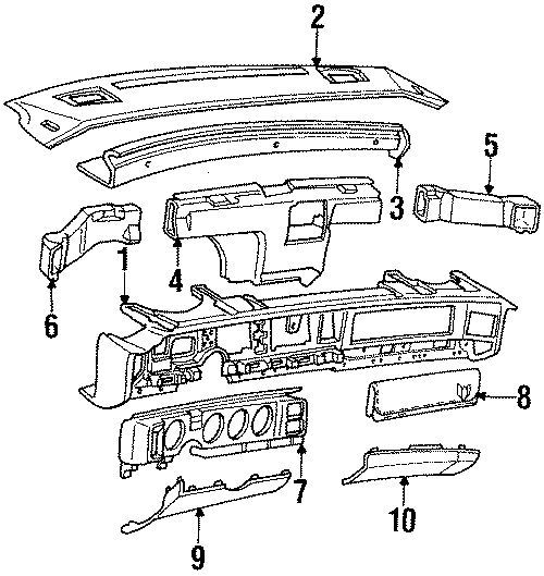 Full size assembly image of INSTRUMENT PANEL. (1/1)