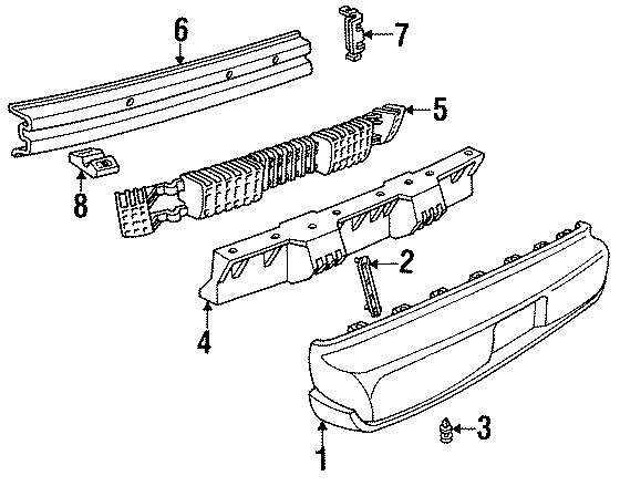 Full size assembly image of REAR BUMPER. BUMPER ASSEMBLY. (1/1)