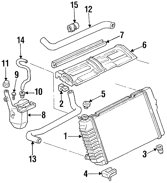 Diagram RADIATOR & COMPONENTS. for your 2020 GMC Sierra 2500 HD   