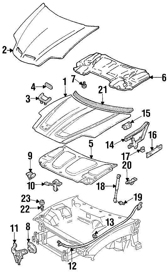 Diagram HOOD & COMPONENTS. for your 2007 GMC Sierra 1500 Classic SLE Extended Cab Pickup 5.3L Vortec V8 A/T 4WD 