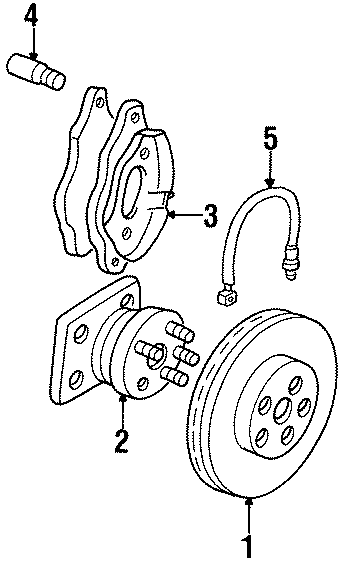 Diagram FRONT SUSPENSION. BRAKE COMPONENTS. for your 2004 Chevrolet SSR    