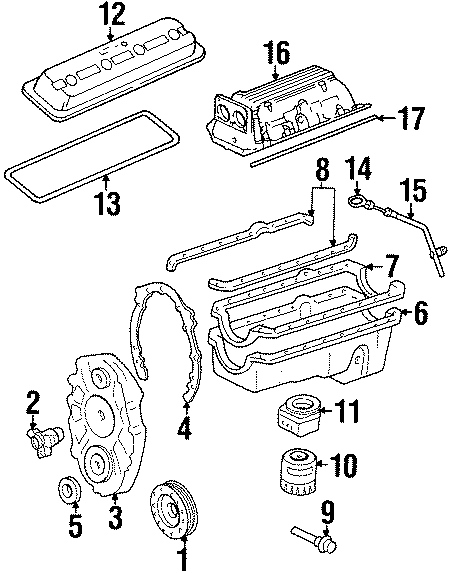 Diagram ENGINE PARTS. for your 2017 Chevrolet Spark  LT Hatchback 