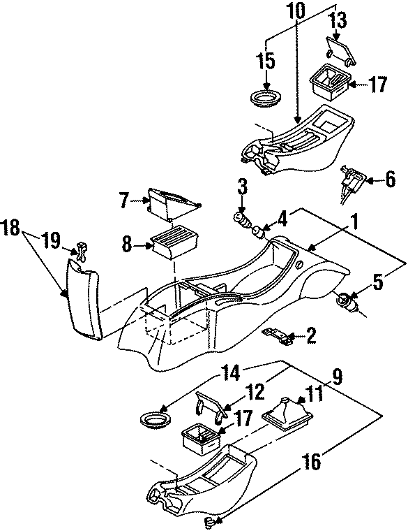 Diagram CENTER CONSOLE. for your 2005 Chevrolet Silverado 3500 LS Cab & Chassis  