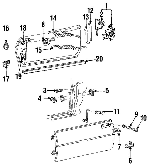 Diagram DOOR. LOCK & HARDWARE. for your 2017 Chevrolet Spark   