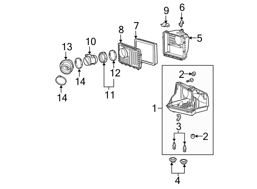 Diagram ENGINE / TRANSAXLE. AIR INTAKE. for your 2016 Chevrolet Spark  LT Hatchback 