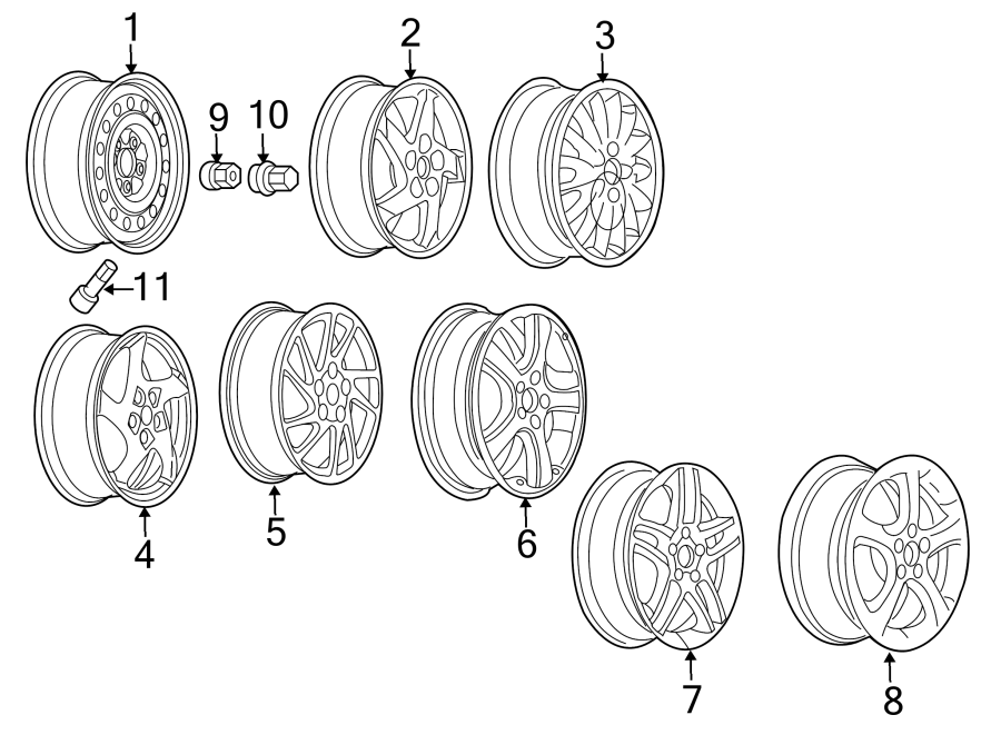 Diagram WHEELS. for your 2005 Chevrolet Classic   