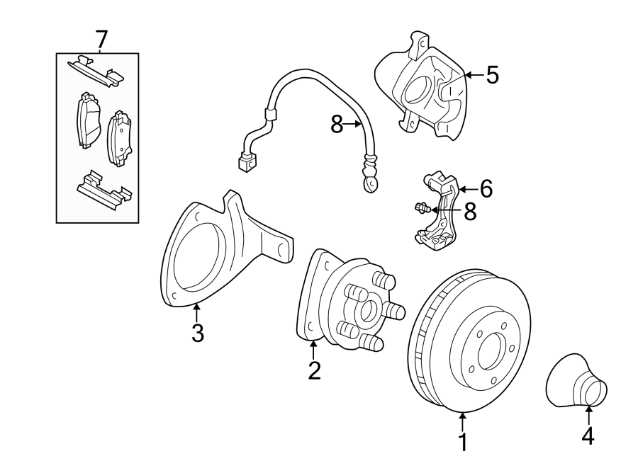 Diagram FRONT SUSPENSION. BRAKE COMPONENTS. for your 1991 Chevrolet Camaro   