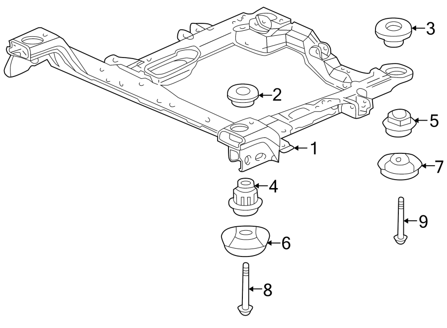 Diagram FRONT SUSPENSION. SUSPENSION MOUNTING. for your 2018 GMC Sierra 2500 HD 6.0L Vortec V8 FLEX A/T RWD SLE Standard Cab Pickup 