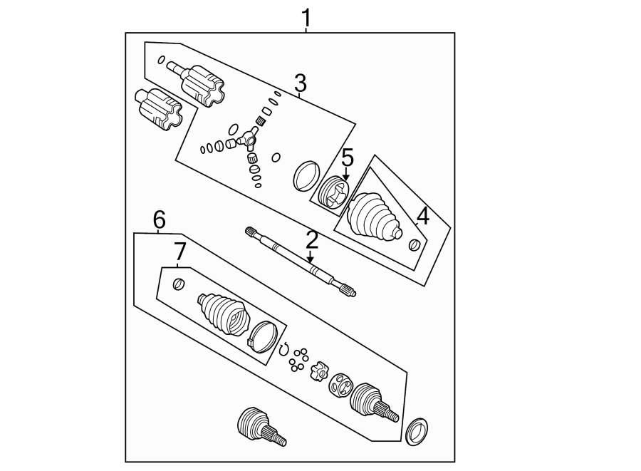 Diagram FRONT SUSPENSION. DRIVE AXLES. for your 2004 GMC Sierra 2500 HD 8.1L Vortec V8 M/T 4WD SLE Standard Cab Pickup Fleetside 