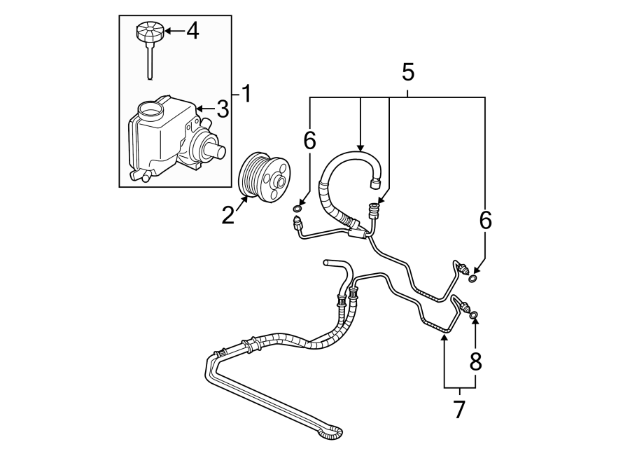 STEERING GEAR & LINKAGE. PUMP & HOSES. Diagram