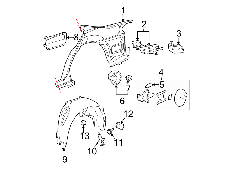 9QUARTER PANEL & COMPONENTS.https://images.simplepart.com/images/parts/motor/fullsize/FD04450.png