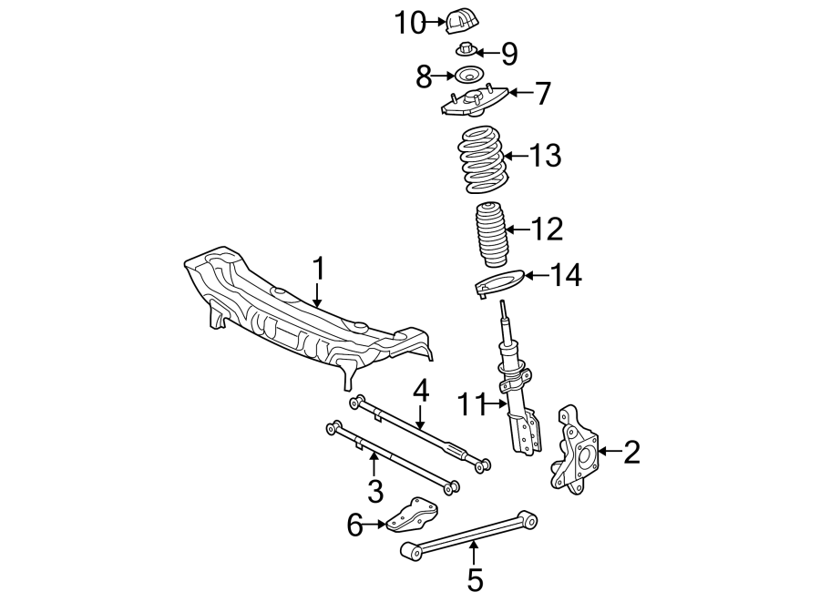 Diagram REAR SUSPENSION. SUSPENSION COMPONENTS. for your 2019 Chevrolet Equinox 1.5L Ecotec A/T FWD LS Sport Utility 