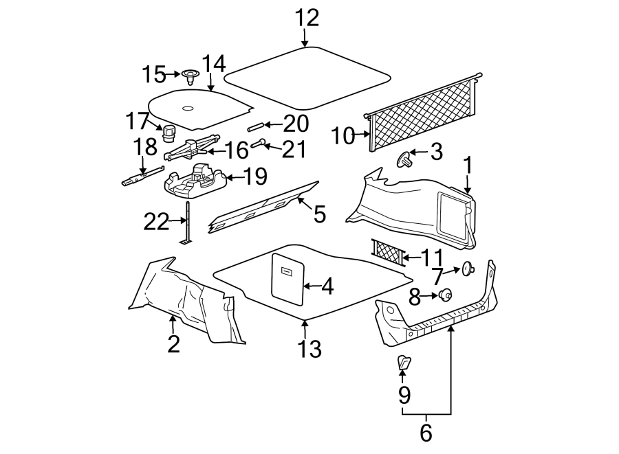 Diagram REAR BODY & FLOOR. INTERIOR TRIM. for your 1999 Chevrolet Silverado 1500 Base Standard Cab Pickup Fleetside  