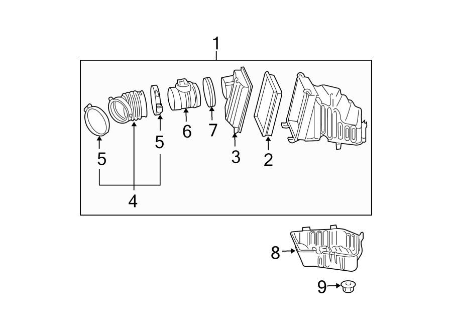 Diagram ENGINE / TRANSAXLE. AIR INTAKE. for your 2016 Chevrolet Spark   