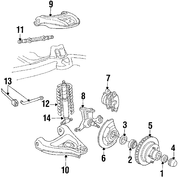 WHEELS & FRONT SUSPENSION. Diagram