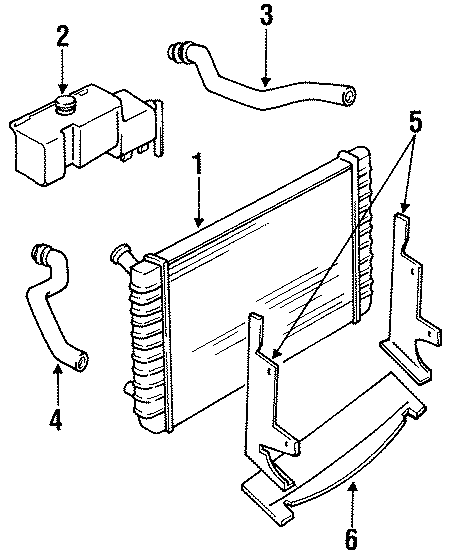 Diagram RADIATOR & COMPONENTS. for your 2005 GMC Sierra 2500 HD   