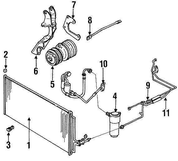 Diagram AIR CONDITIONER & HEATER. COMPRESSOR & LINES. CONDENSER. for your 2005 Chevrolet Express 3500 Base Standard Cargo Van 6.0L Vortec V8 CNG A/T 