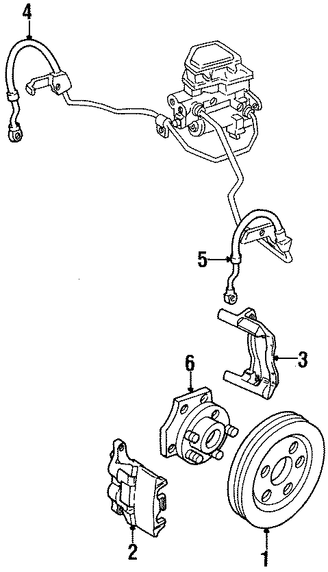 Diagram FRONT SUSPENSION. BRAKE COMPONENTS. for your 2021 GMC Sierra 2500 HD 6.6L Duramax V8 DIESEL A/T 4WD SLT Crew Cab Pickup 