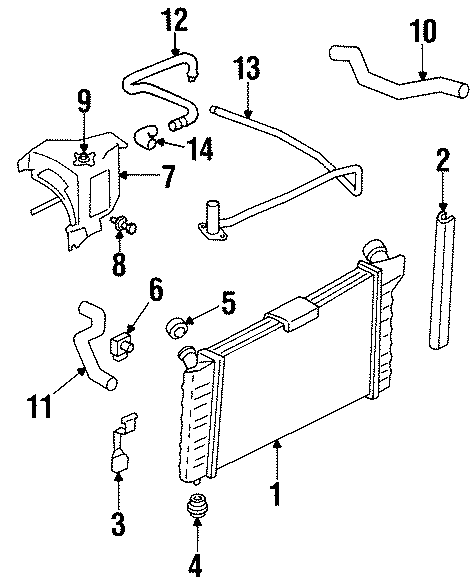 Diagram RADIATOR & COMPONENTS. for your 2004 Chevrolet Blazer   