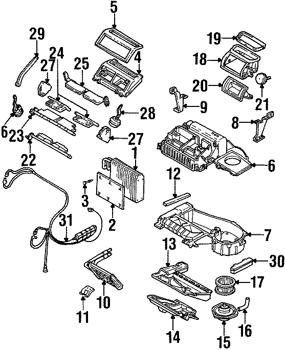 15AIR CONDITIONER & HEATER. EVAPORATOR & HEATER COMPONENTS.https://images.simplepart.com/images/parts/motor/fullsize/FD97120.png