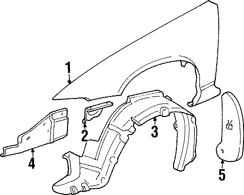 Diagram FENDER & COMPONENTS. for your 2021 GMC Sierra 2500 HD 6.6L V8 A/T RWD SLE Standard Cab Pickup Fleetside 