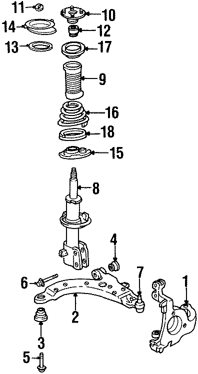 Diagram FRONT SUSPENSION. SUSPENSION COMPONENTS. for your 2016 GMC Sierra 2500 HD 6.0L Vortec V8 FLEX A/T RWD SLT Extended Cab Pickup Fleetside 