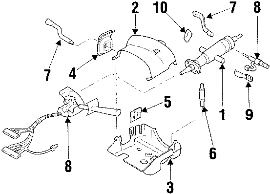 Diagram SHROUD. STEERING COLUMN ASSEMBLY. SWITCHES & LEVERS. for your 2005 Chevrolet Blazer Base Sport Utility 4.3L Vortec V6 A/T 4WD 