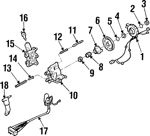 Diagram STEERING COLUMN. HOUSING & COMPONENTS. for your 2005 Chevrolet Silverado 1500 Z71 Off-Road Standard Cab Pickup Fleetside  