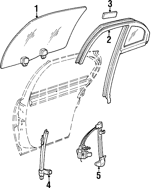 Diagram REAR DOOR. GLASS & HARDWARE. for your 2022 Chevrolet Spark   