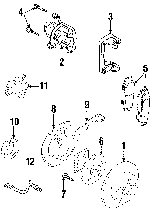 Diagram REAR SUSPENSION. BRAKE COMPONENTS. for your 2011 GMC Sierra 2500 HD 6.0L Vortec V8 A/T RWD SLT Extended Cab Pickup 