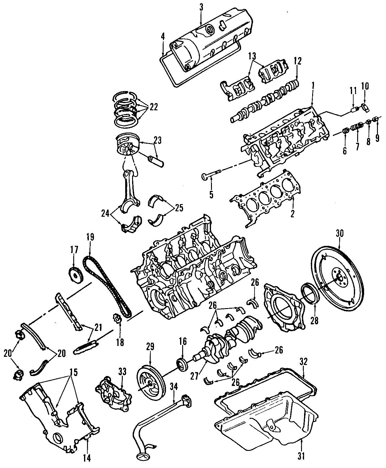 Diagram CAMSHAFT & TIMING. CRANKSHAFT & BEARINGS. CYLINDER HEAD & VALVES. LUBRICATION. MOUNTS. PISTONS. RINGS & BEARINGS. for your 1999 Ford F-150 4.2L Triton V6 A/T RWD Base Extended Cab Pickup Fleetside 