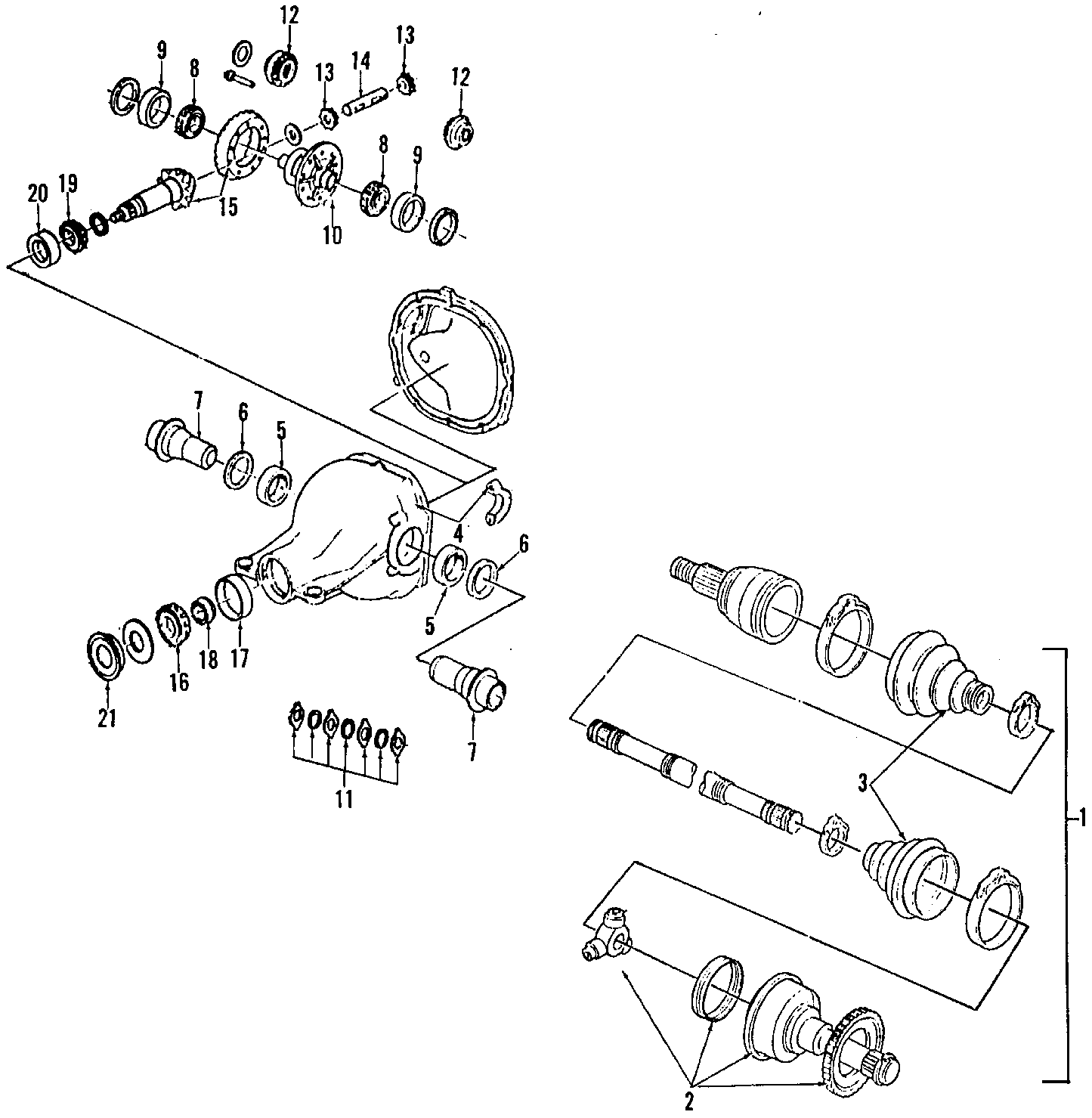 Diagram REAR AXLE. PROPELLER SHAFT. for your 1993 Ford Probe   