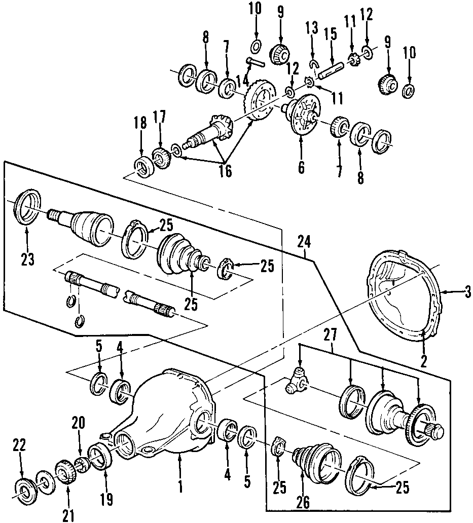 Diagram REAR AXLE. DIFFERENTIAL. PROPELLER SHAFT. for your 2020 Ford F-150  Lariat Extended Cab Pickup Fleetside 