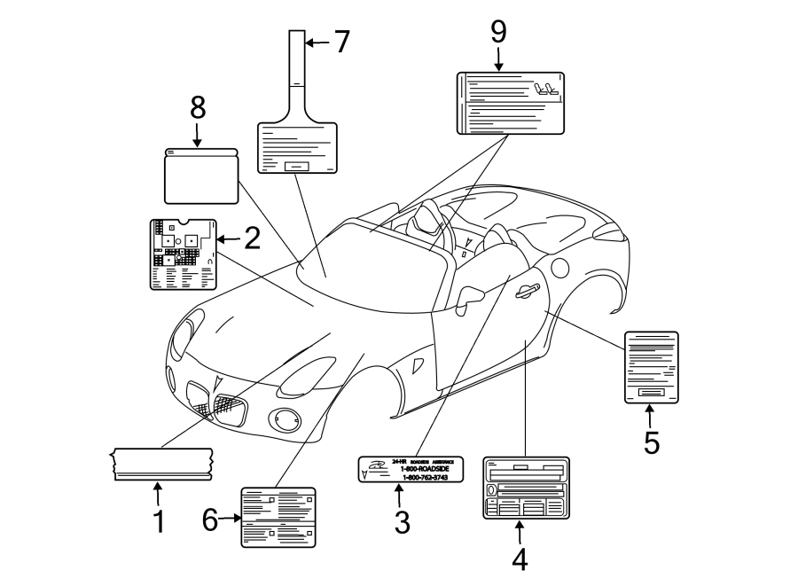 Diagram INFORMATION LABELS. for your 2013 Chevrolet Silverado   