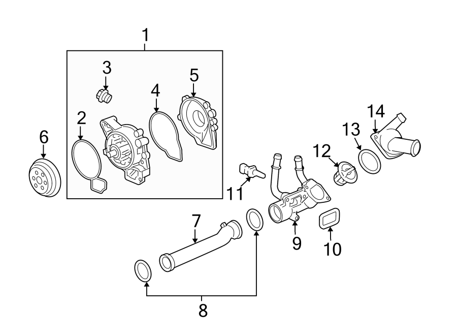 Diagram WATER PUMP. for your 2013 Chevrolet Corvette   