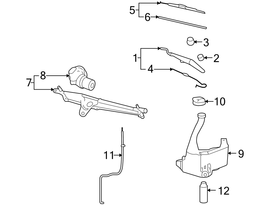 WINDSHIELD. WIPER & WASHER COMPONENTS. Diagram