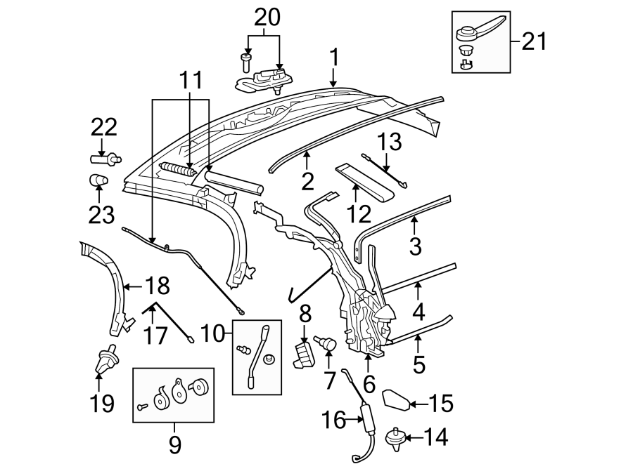 1CONVERTIBLE/SOFT top. Rear suspension. Frame & components.https://images.simplepart.com/images/parts/motor/fullsize/FG06315.png