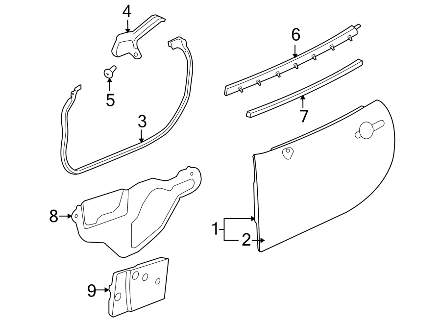 Diagram DOOR & COMPONENTS. for your 2007 Chevrolet Tahoe    