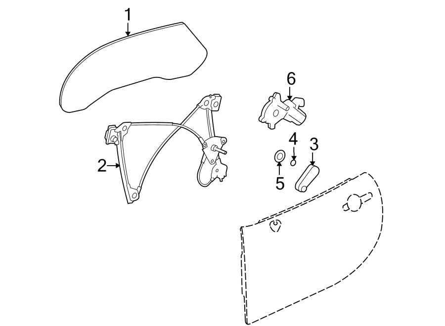 Diagram DOOR. GLASS & HARDWARE. for your 2008 GMC Yukon SLE Sport Utility  