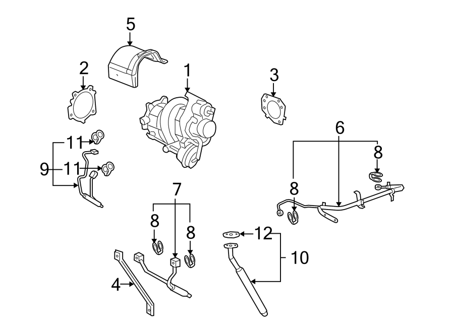 Diagram ENGINE / TRANSAXLE. TURBOCHARGER & COMPONENTS. for your 2005 Chevrolet Avalanche 2500   