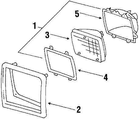 Diagram FRONT LAMPS. HEADLAMP COMPONENTS. for your 2003 GMC Sierra 2500 HD 6.0L Vortec V8 M/T RWD SLT Extended Cab Pickup 