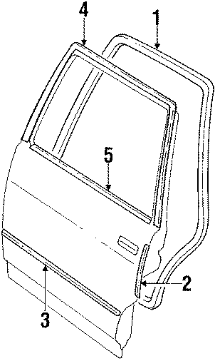 REAR DOOR. DOOR & COMPONENTS. Diagram